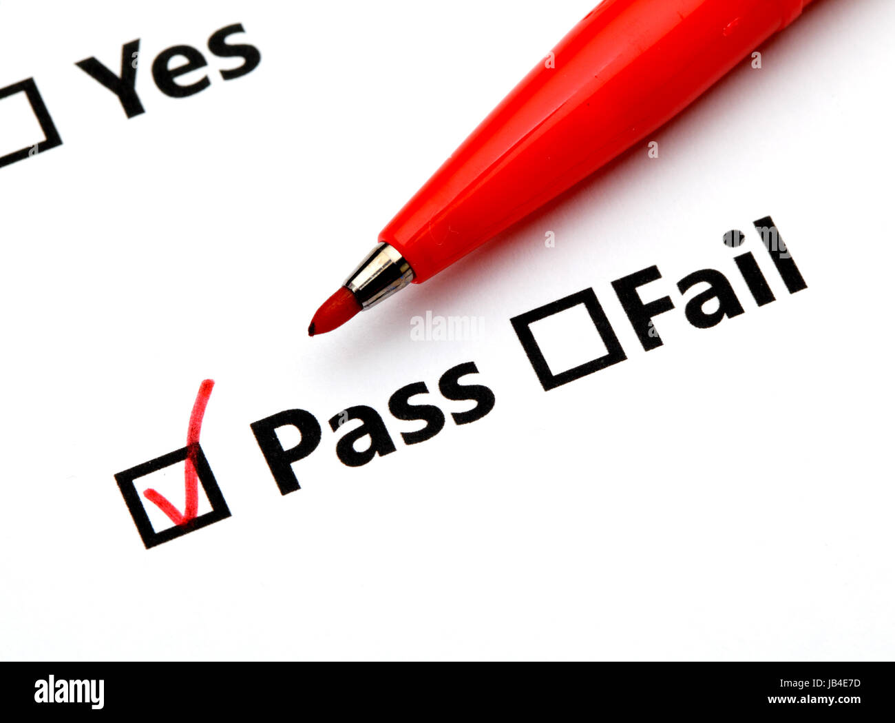 Pass or Fail checkbox Stock Photo - Alamy image.