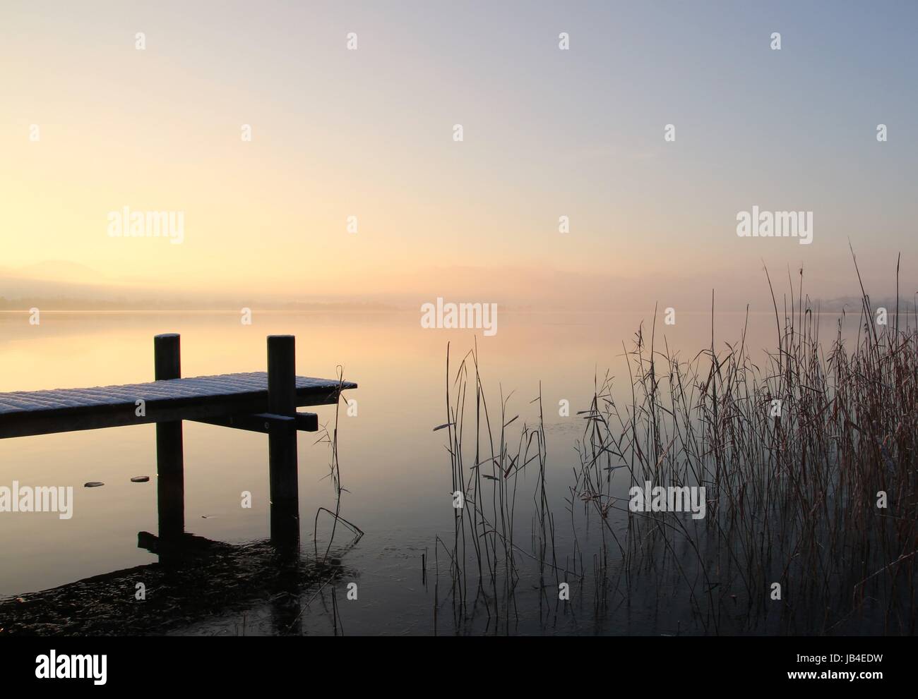 morning calm lake Stock Photo