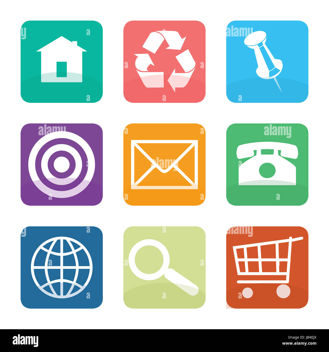 Set of flat web design icons isolated on white background Stock Photo ...