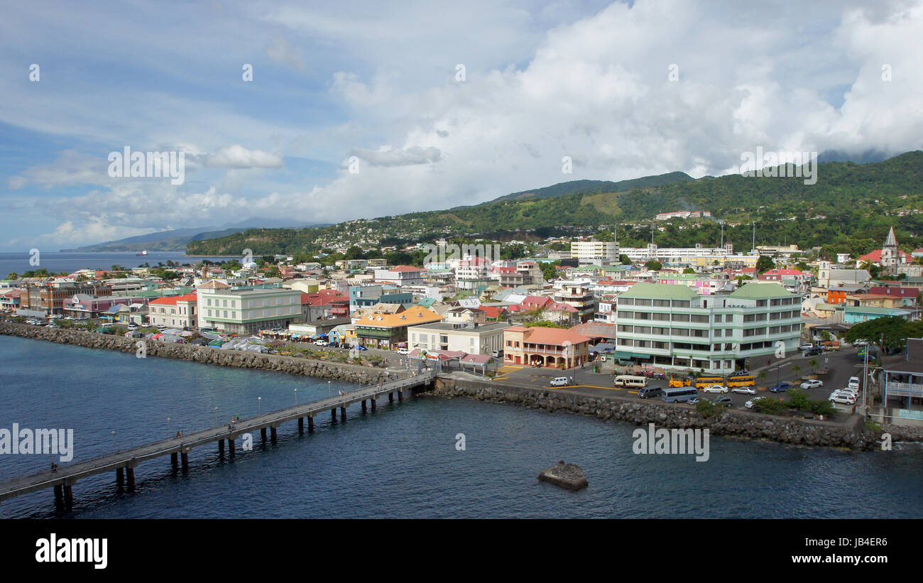 Panorama of Roseau, Dominica, Caribbean Stock Photo