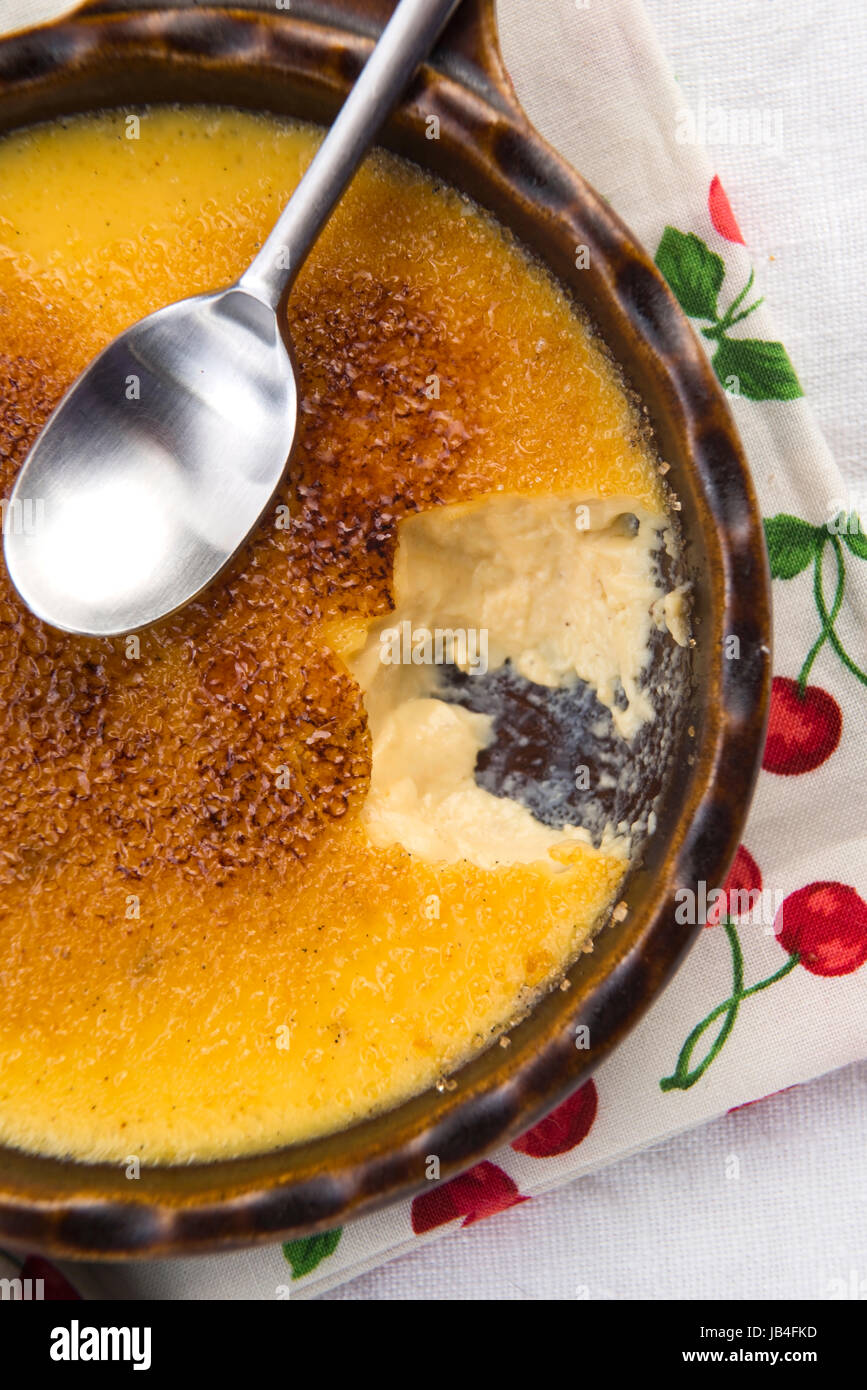French dessert cream brulee, burnt cream Stock Photo Alamy