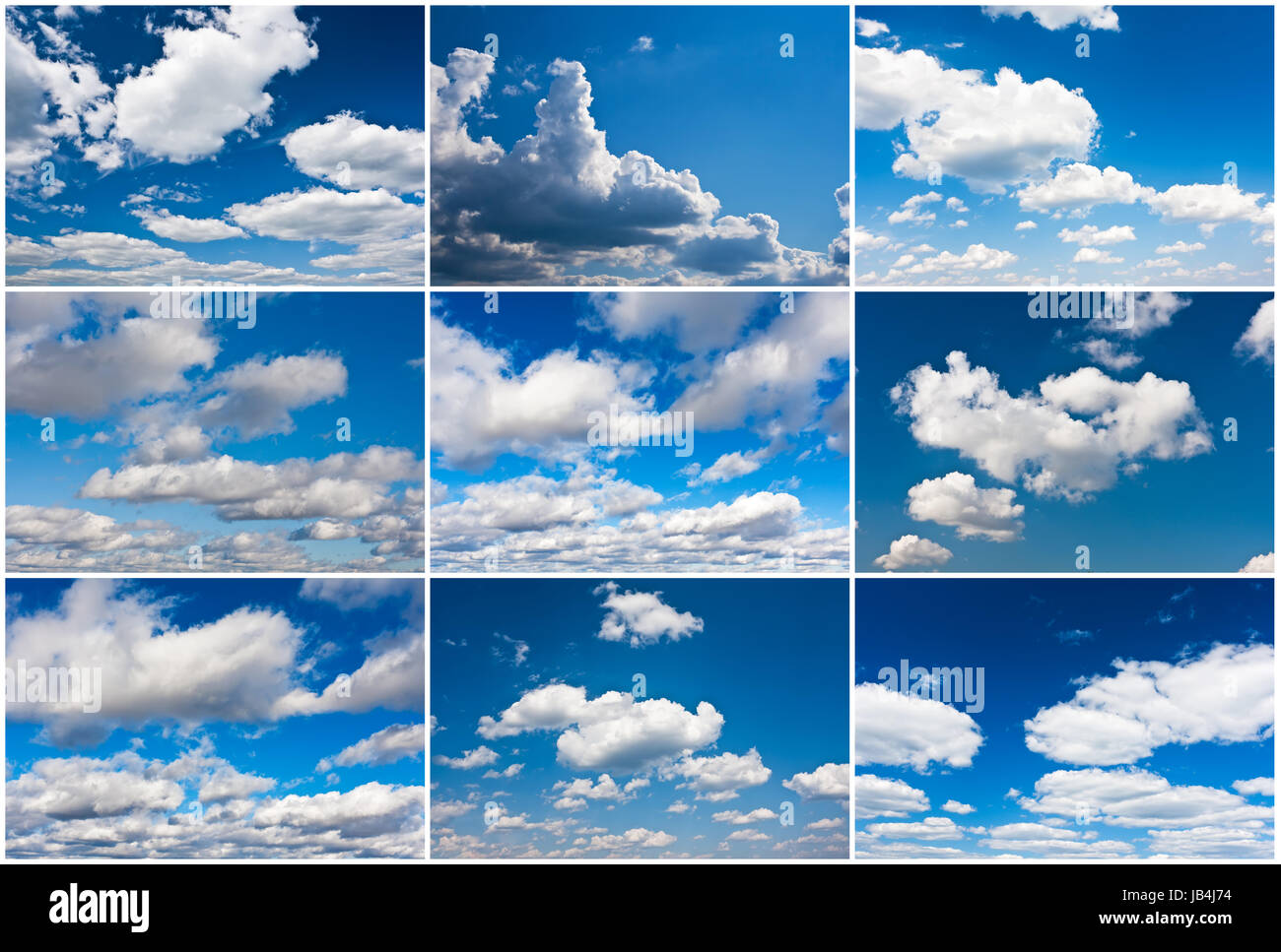 White clouds in blue summer sky background Stock Photo - Alamy