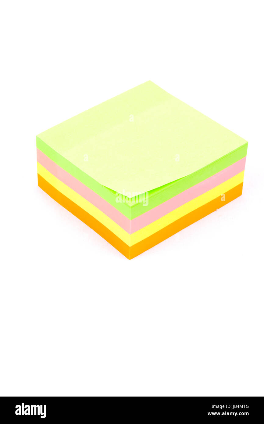 Sticky Notes Cube isolated on a white background Stock Photo Alamy