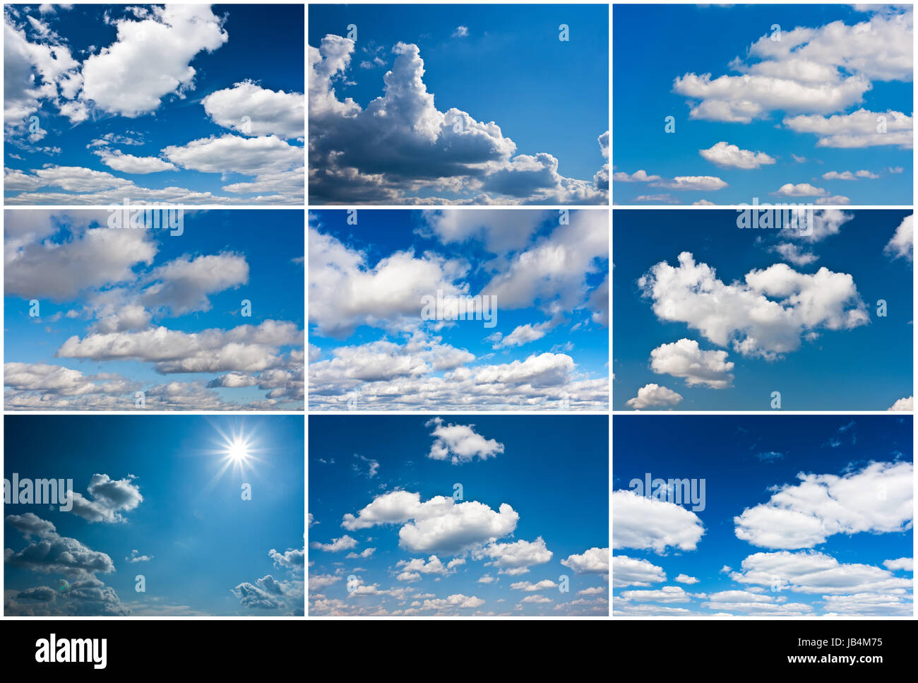 White clouds in blue summer sky background Stock Photo - Alamy