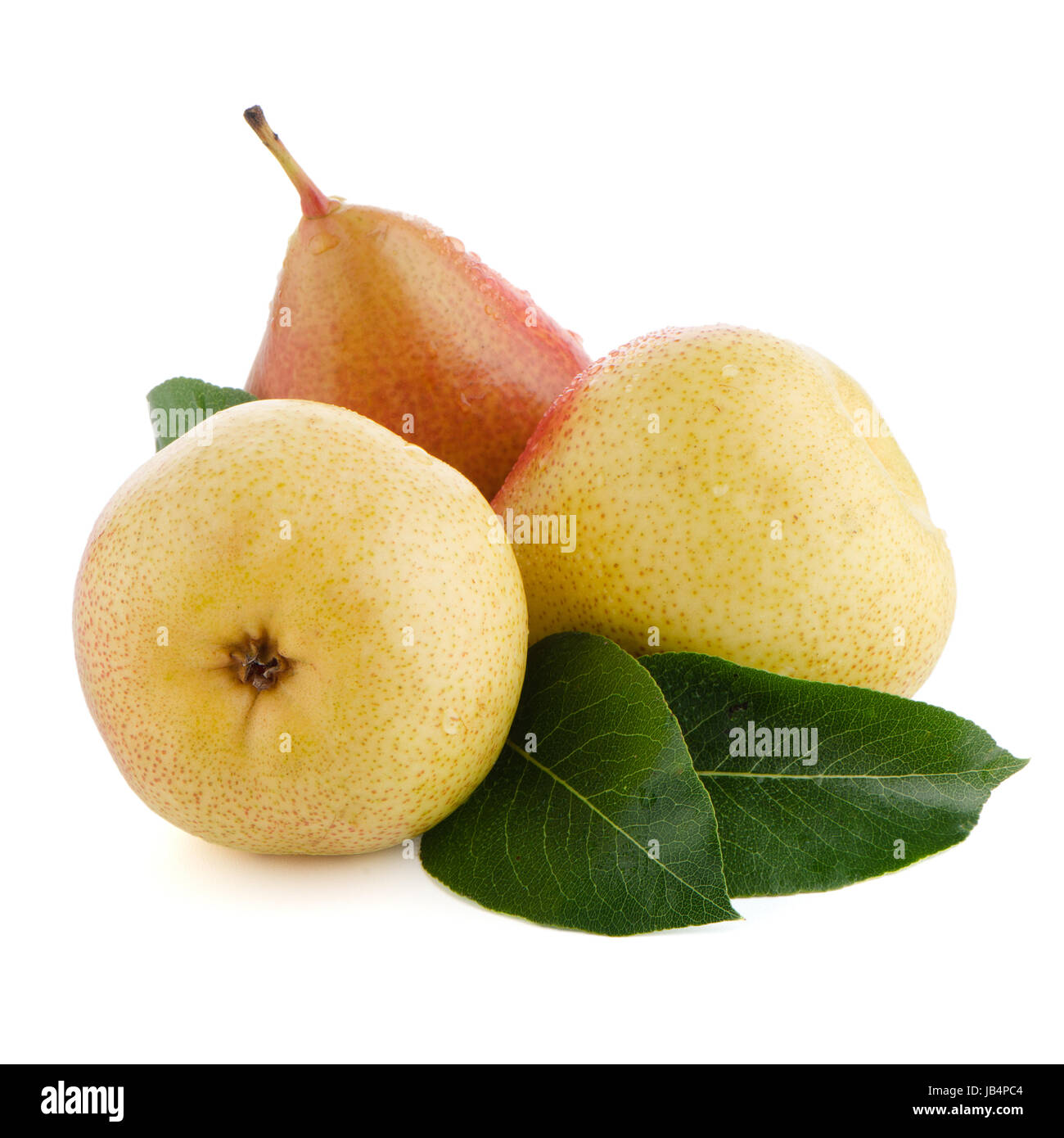 Three ripe pears isolated on white background Stock Photo - Alamy