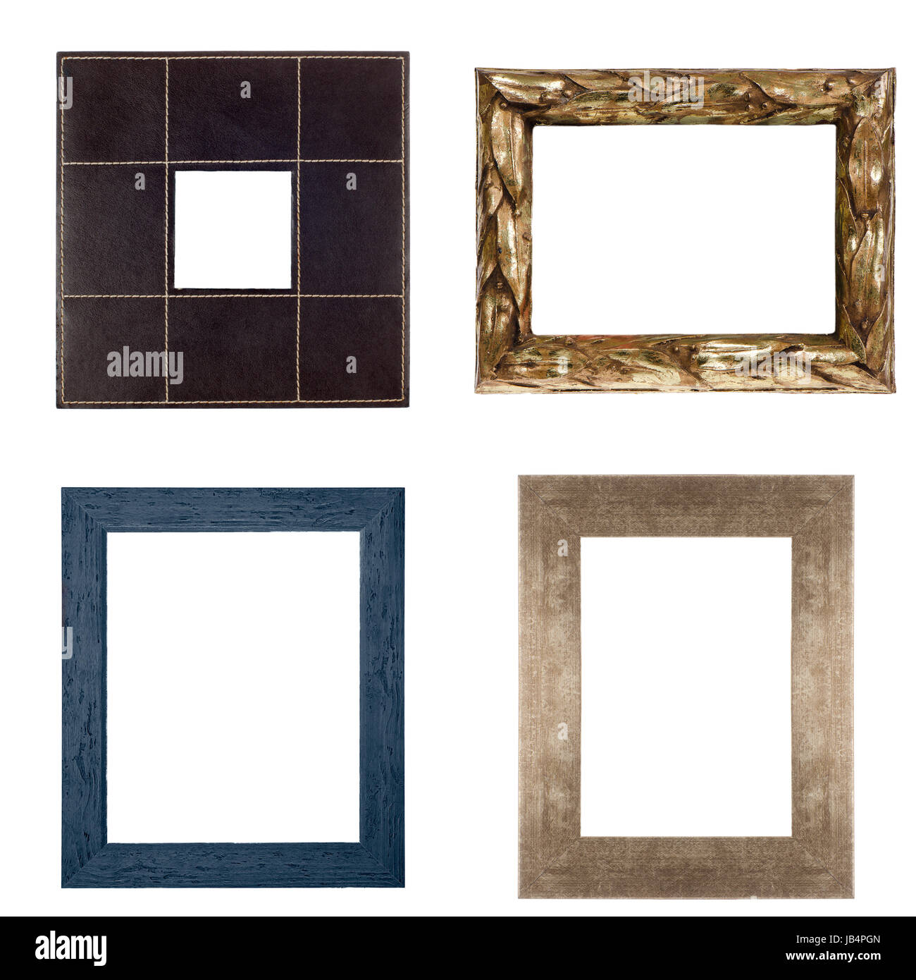 Four picture frames isolated on white background Stock Photo - Alamy