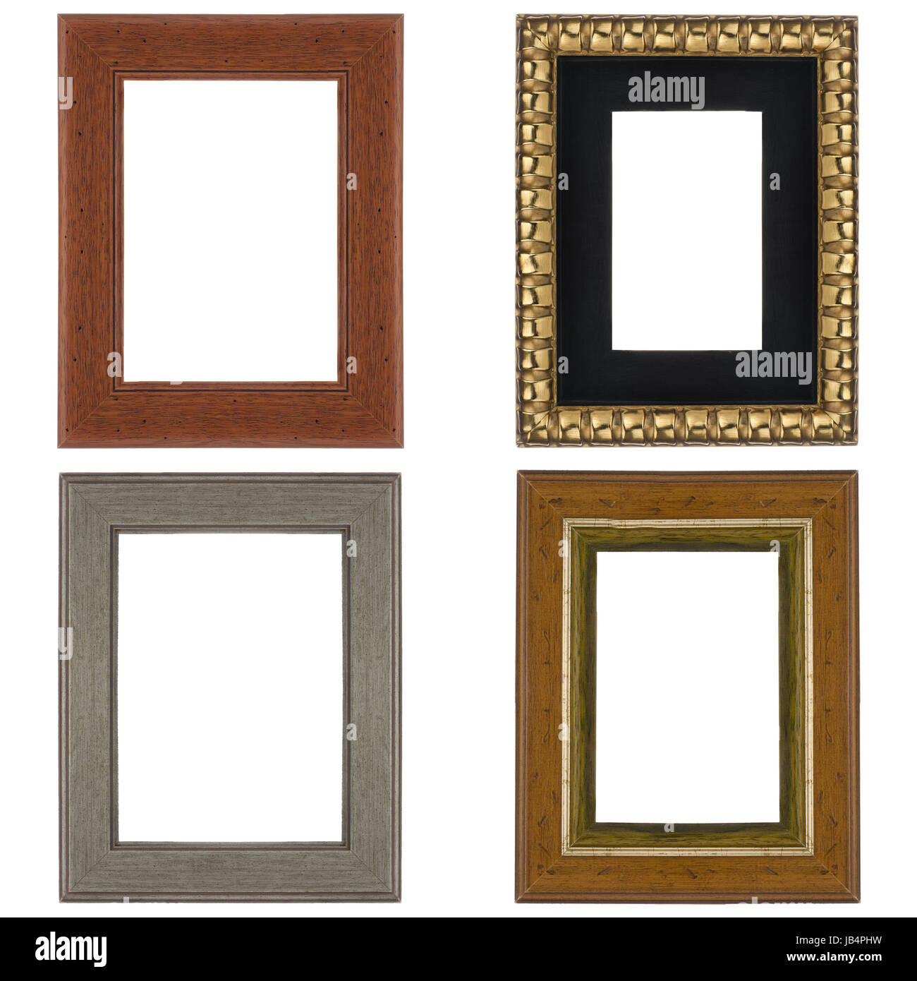 Four picture frames isolated on white background Stock Photo - Alamy