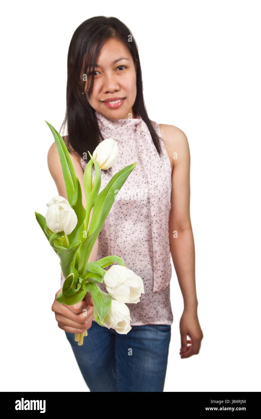 Portrait of a cute young  asian girl in studio Stock Photo