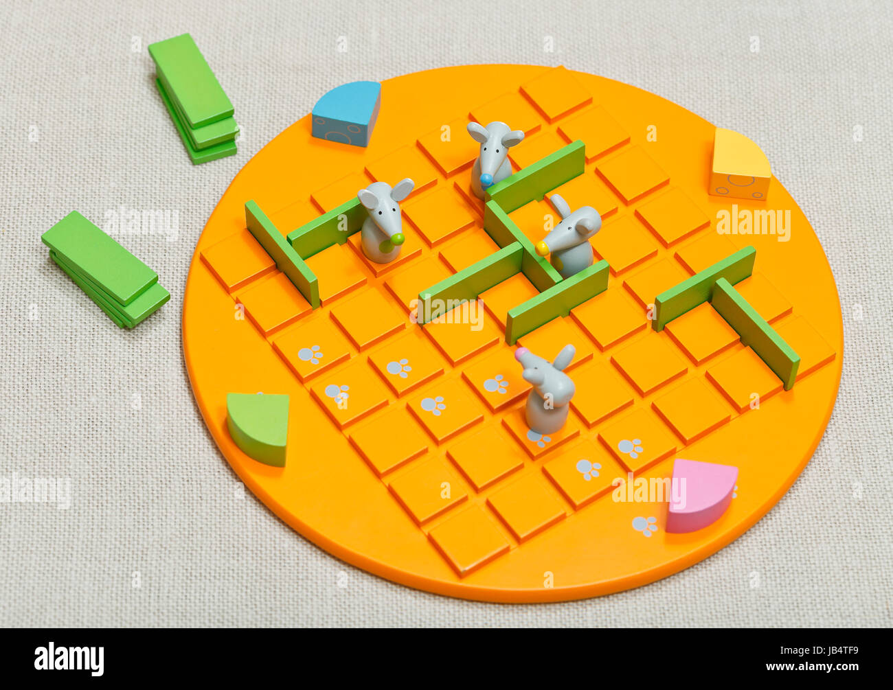 MOSCOW, RUSSIA - FEBRUARY 3, 2014: view of board game Quoridor Kid. Quoridor game was designed by Mirko Marchesi, received Mensa Mind Game award in 1997, it was Game Of The Year in USA, France, Canada Stock Photo