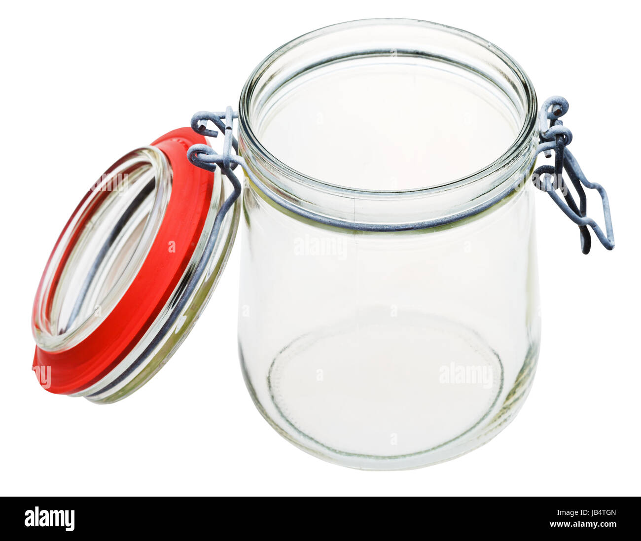 Open Swingtop Bale Glass Jar Isolated On White Background