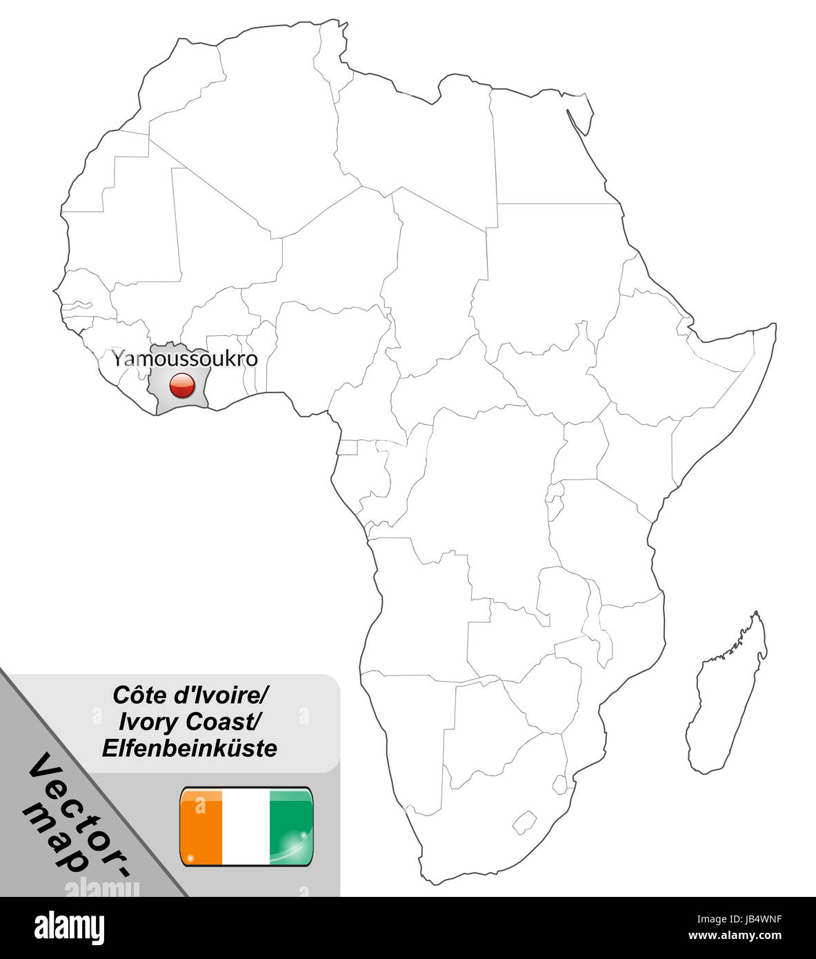 Elfenbeinkueste In Afrika Als Inselkarte In Grau Durch Die elfenbeinkueste-in-afrika-als-inselkarte-in-grau-durch-die