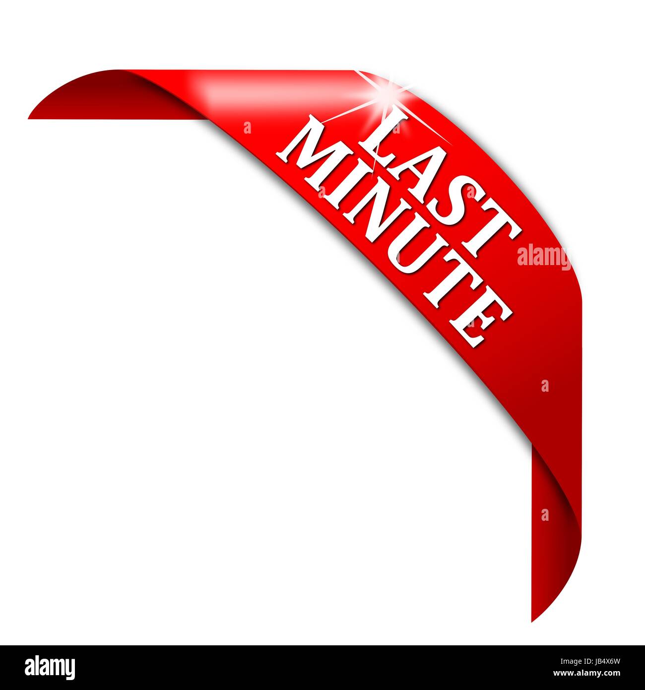 Red corner with the words "last minute" illustration Stock Photo Alamy