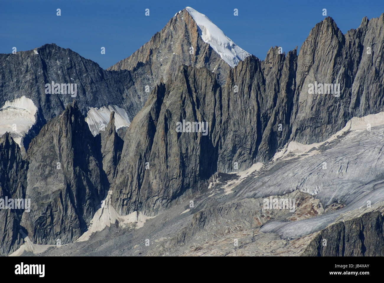 Alpine Alps mountain landscape at Jungfraujoch, Top of Europe ...