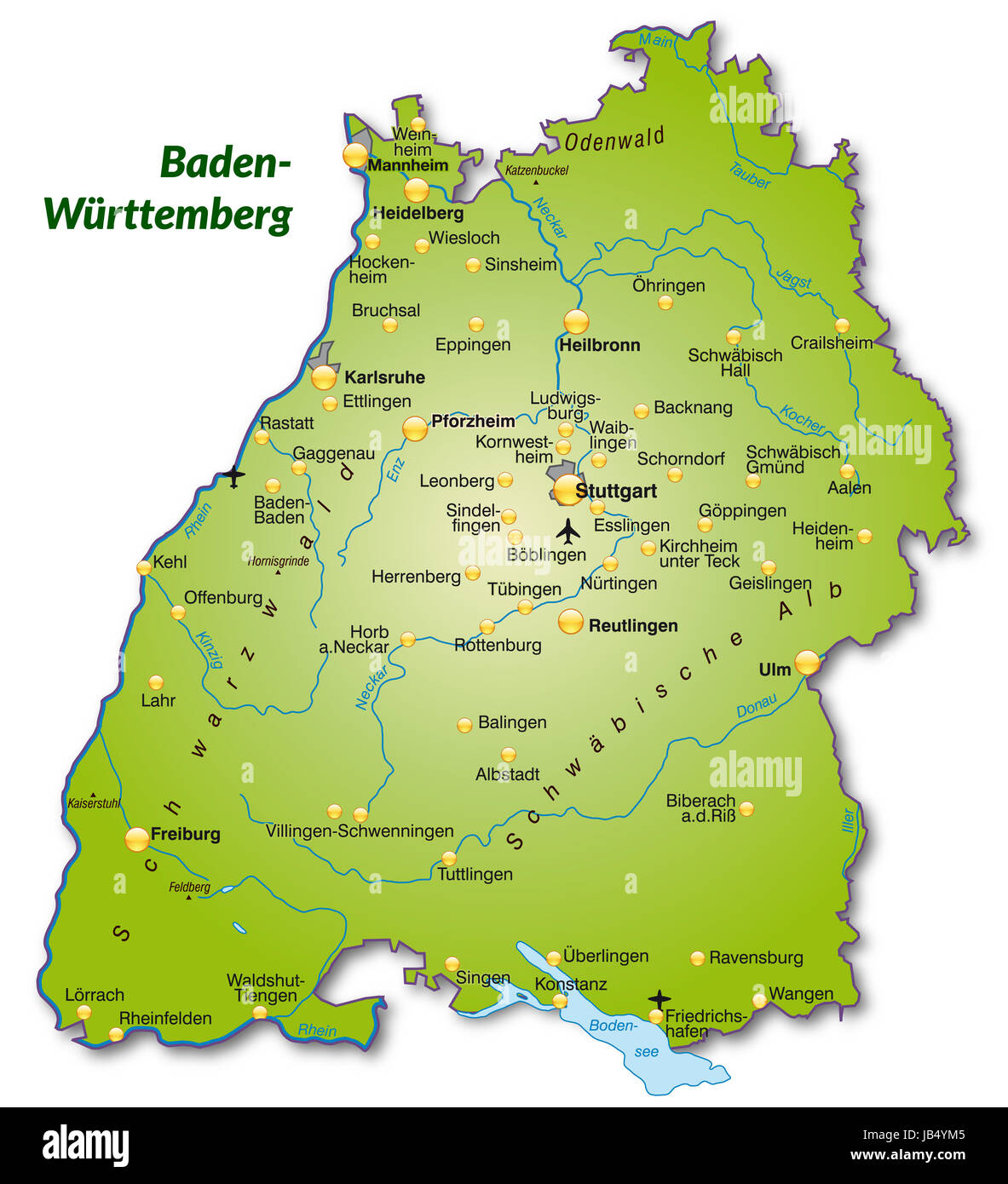 Städte in baden württemberg karte