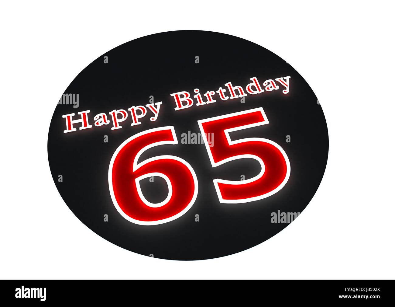 65 Lettering The lettering Happy Birthday as luminous wrting and the age with red ...
