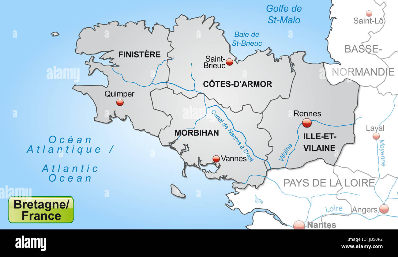 Frankreich bretagne karte hi-res stock photography and images - Alamy