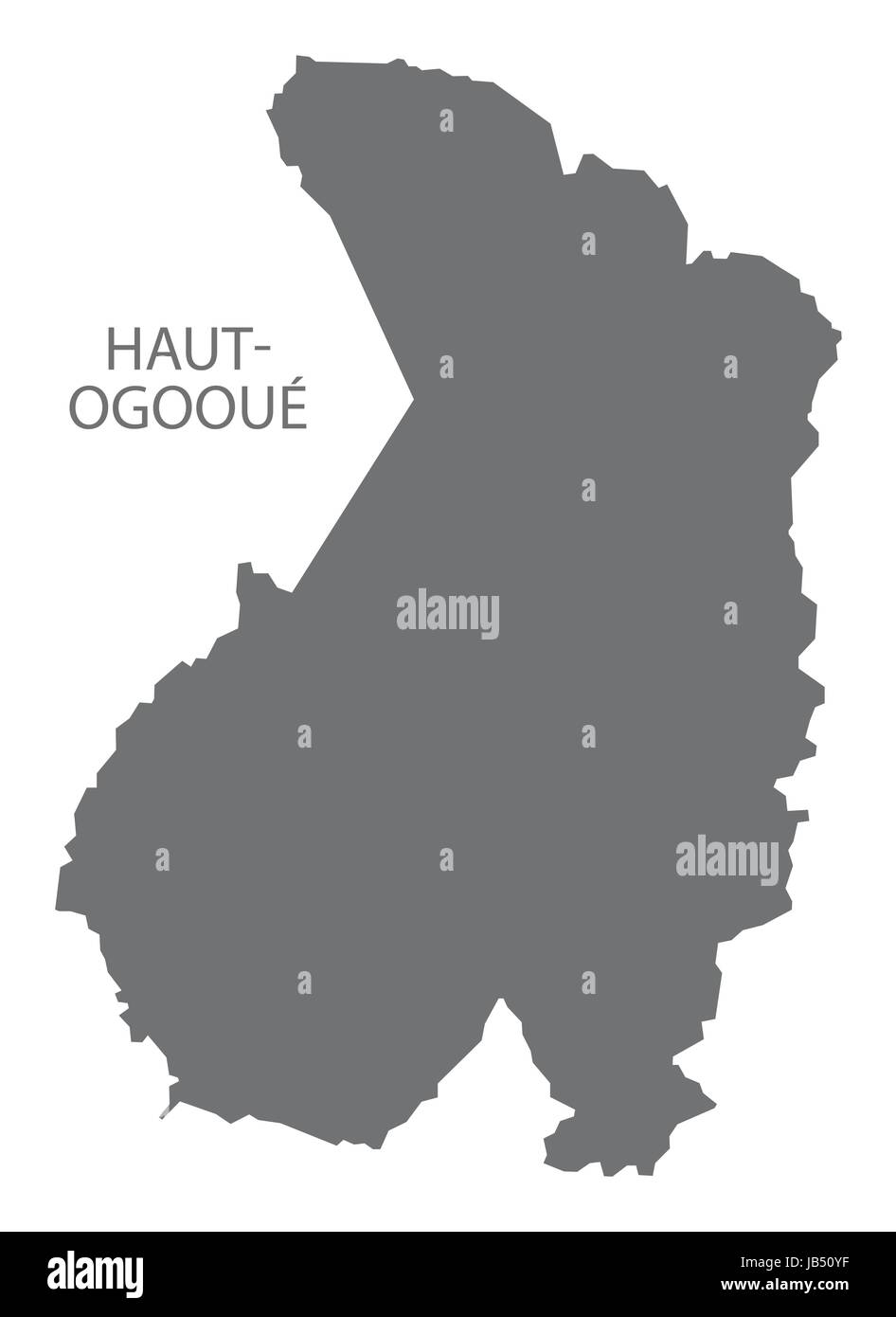Haut-Ogooue map grey illustration silhouette Stock Vector