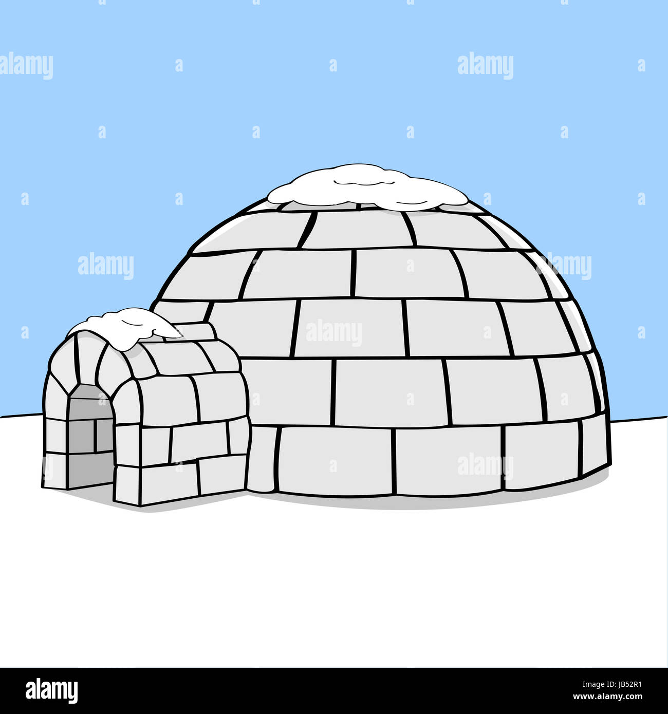 Cartoon Illustration Showing An Igloo In The Middle Of Nowhere With Stock Photo Alamy