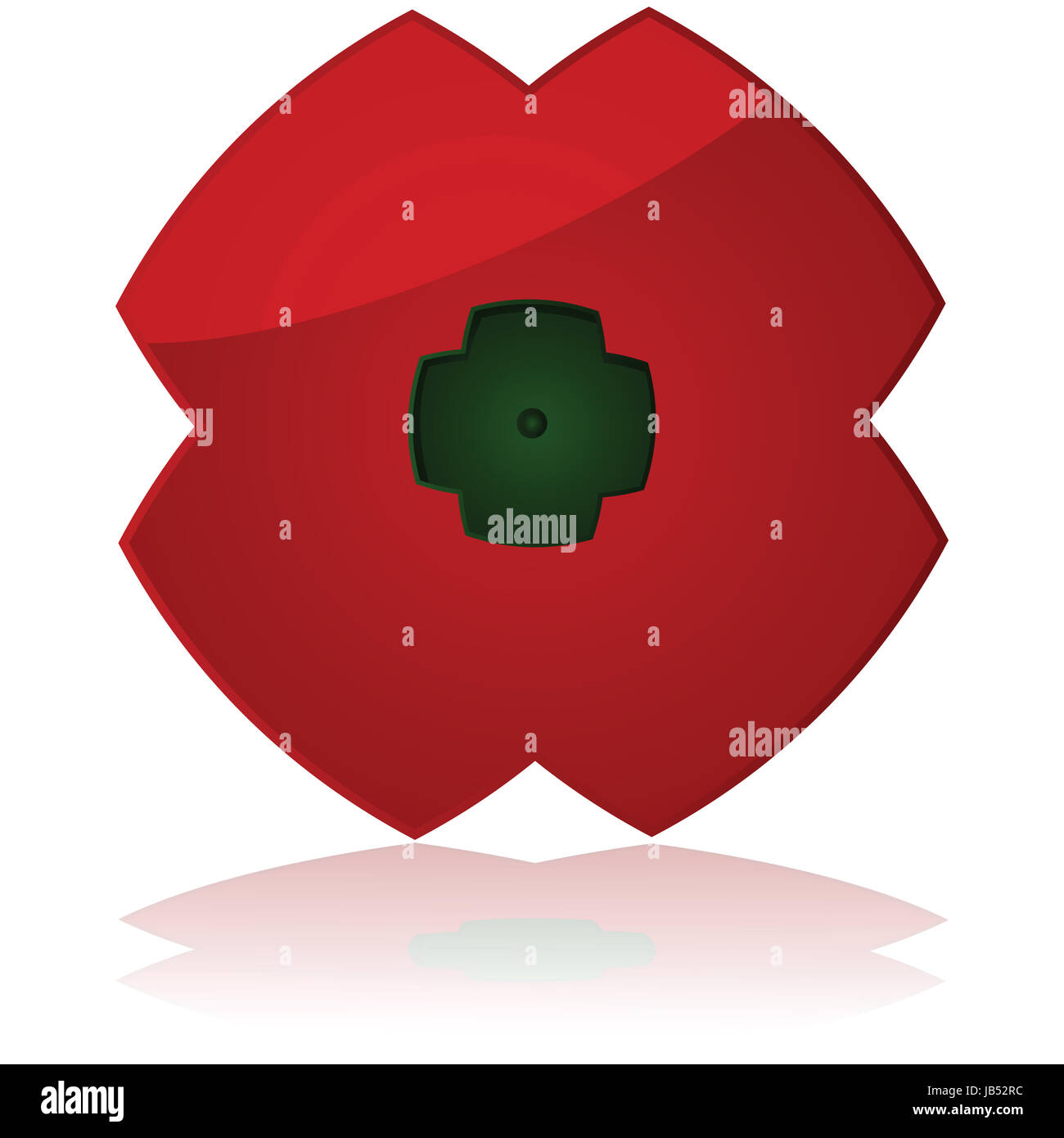 Icon showing a poppy, traditionally used during Remembrance Day Stock