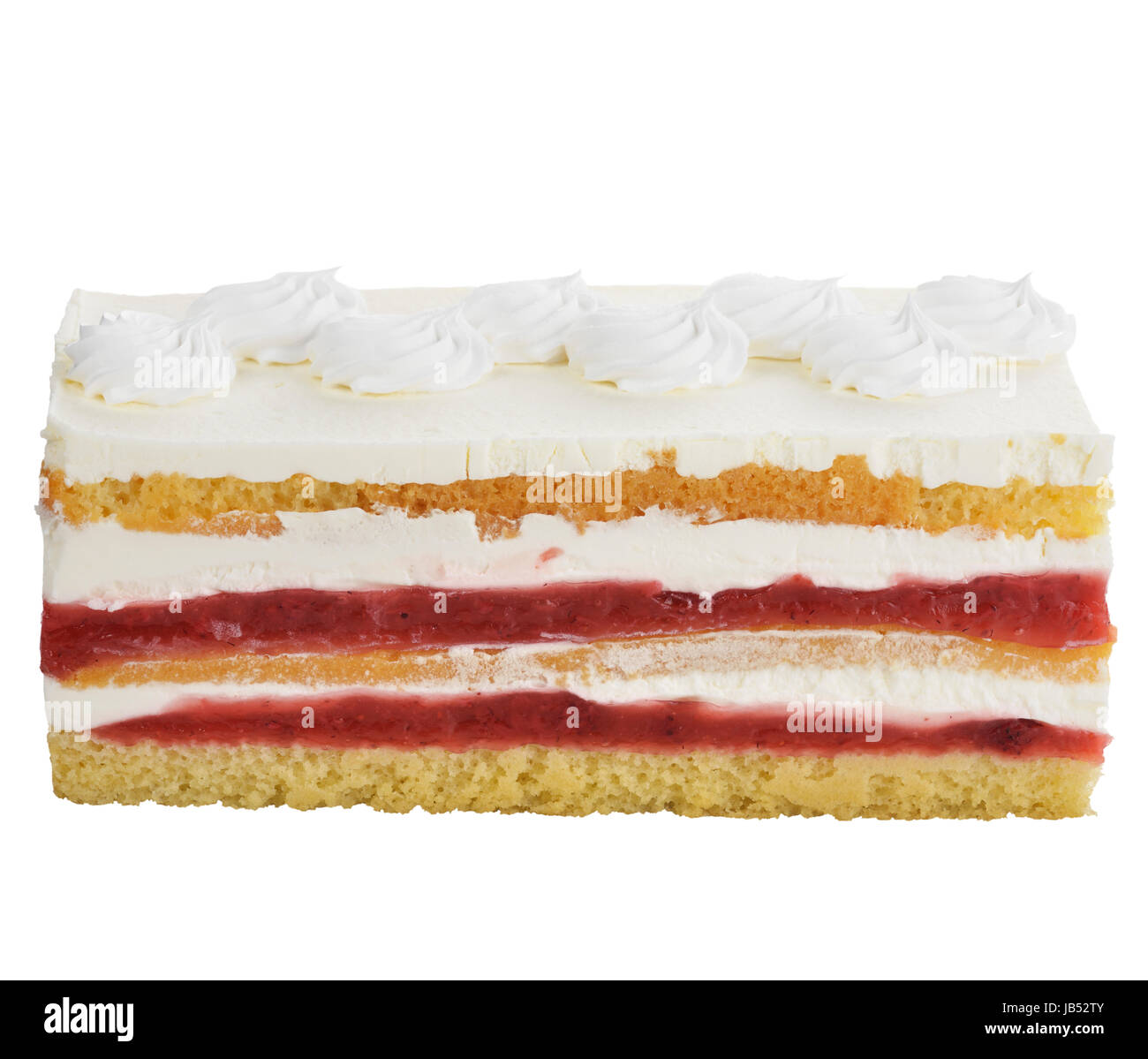 Strawberry Layered Cake Isolated On White Background Stock Photo - Alamy
