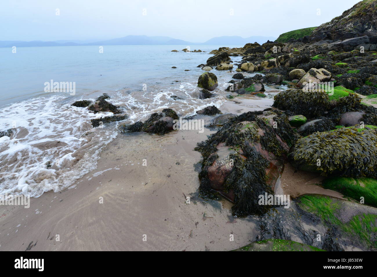 The beach area near Minard castle in Ireland. Stock Photo