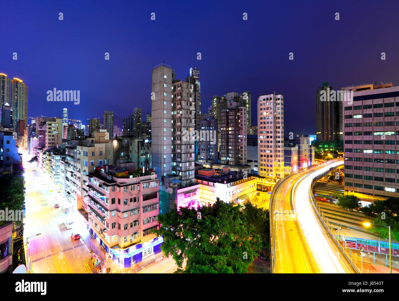 Hong Kong downtown at night Stock Photo - Alamy