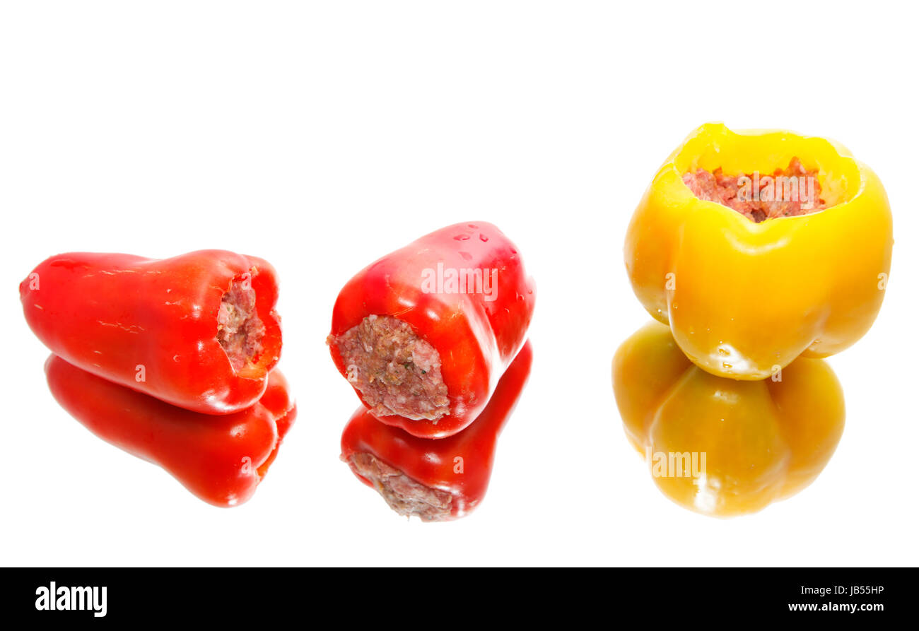three stuffed peppers Stock Photo