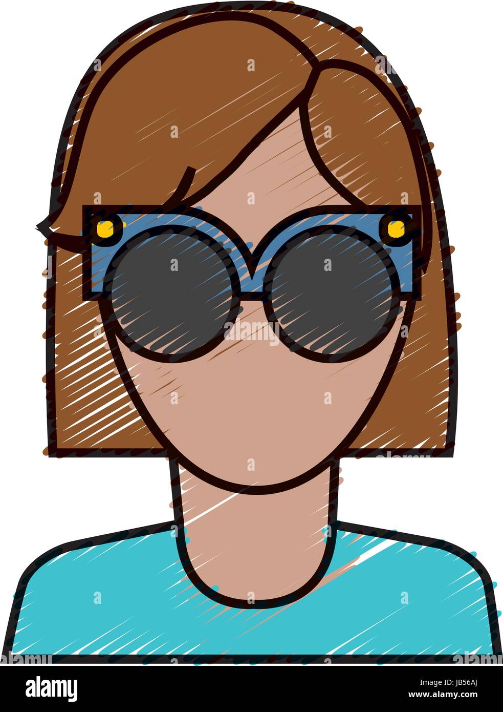 Woman Wearing Glasses Icon Stock Vector Image And Art Alamy