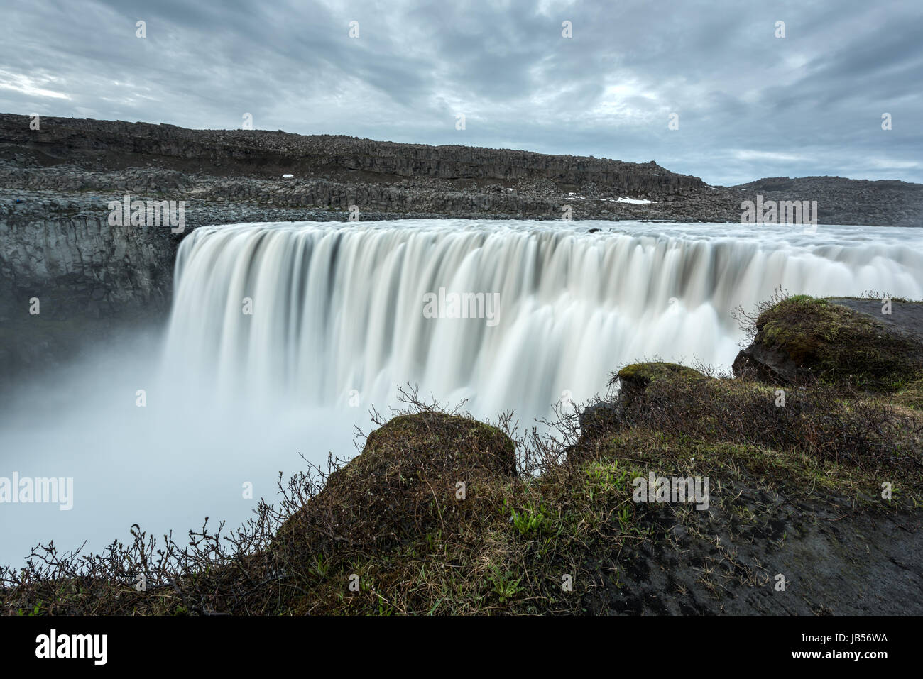 Dettifoss - most powerful waterfall in Europe. Jokulsargljufur National Park, Iceland. Stock Photo