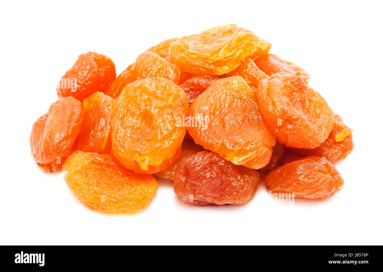 Tasty dried apricots isolated on white background Stock Photo - Alamy