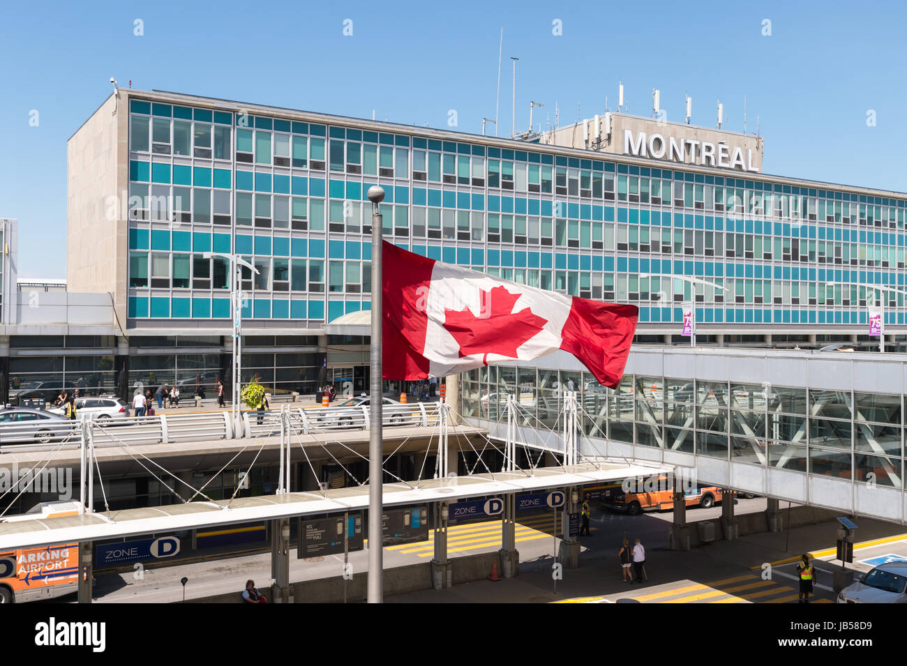Montreal, CANADA - 8 June 2017: Outside Montreal Pierre Elliott Trudeau International Airport Stock Photo