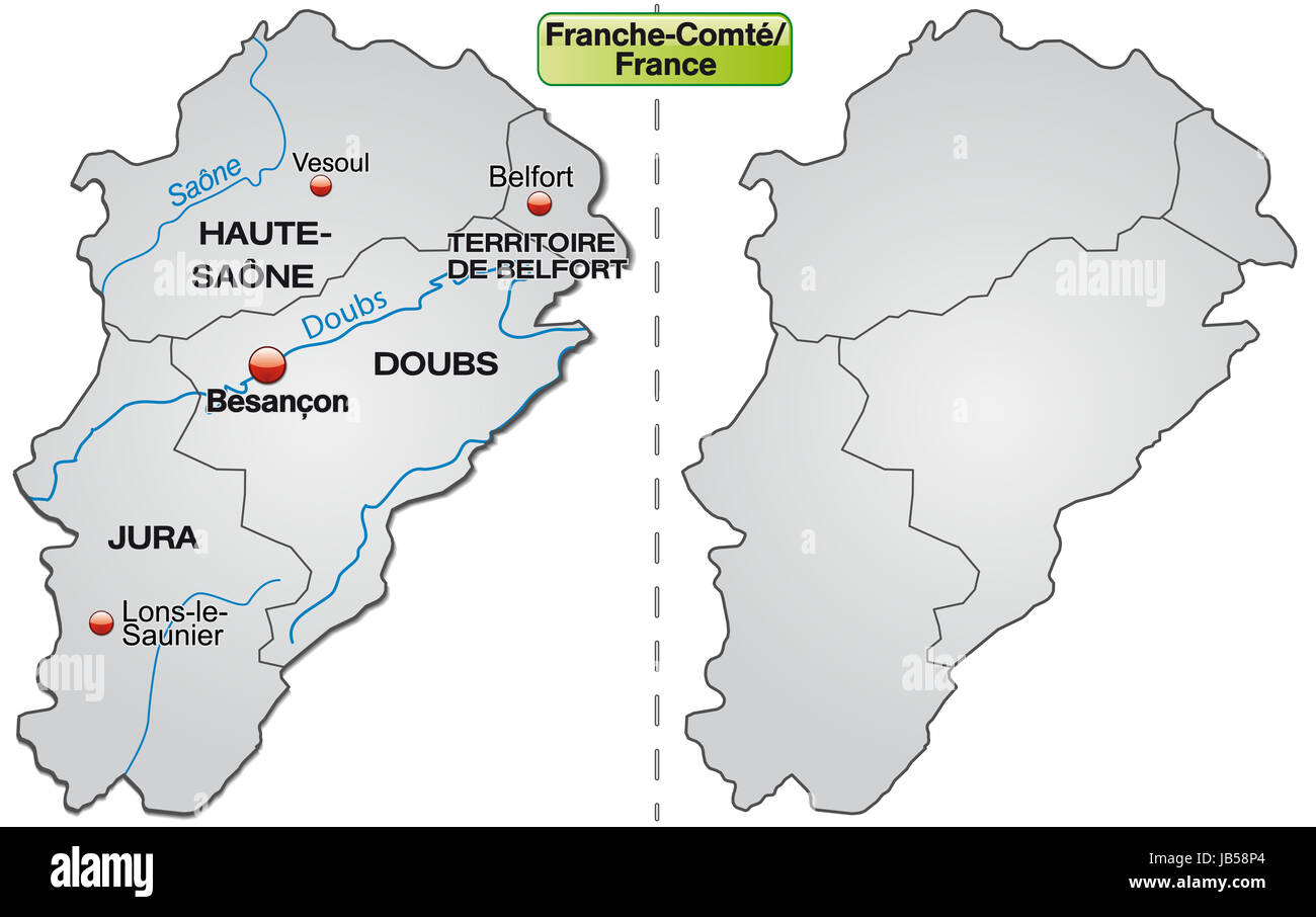 Lothringen in Frankreich    Die Karte wurde von einem Kartographen erstellt. Stock Photo