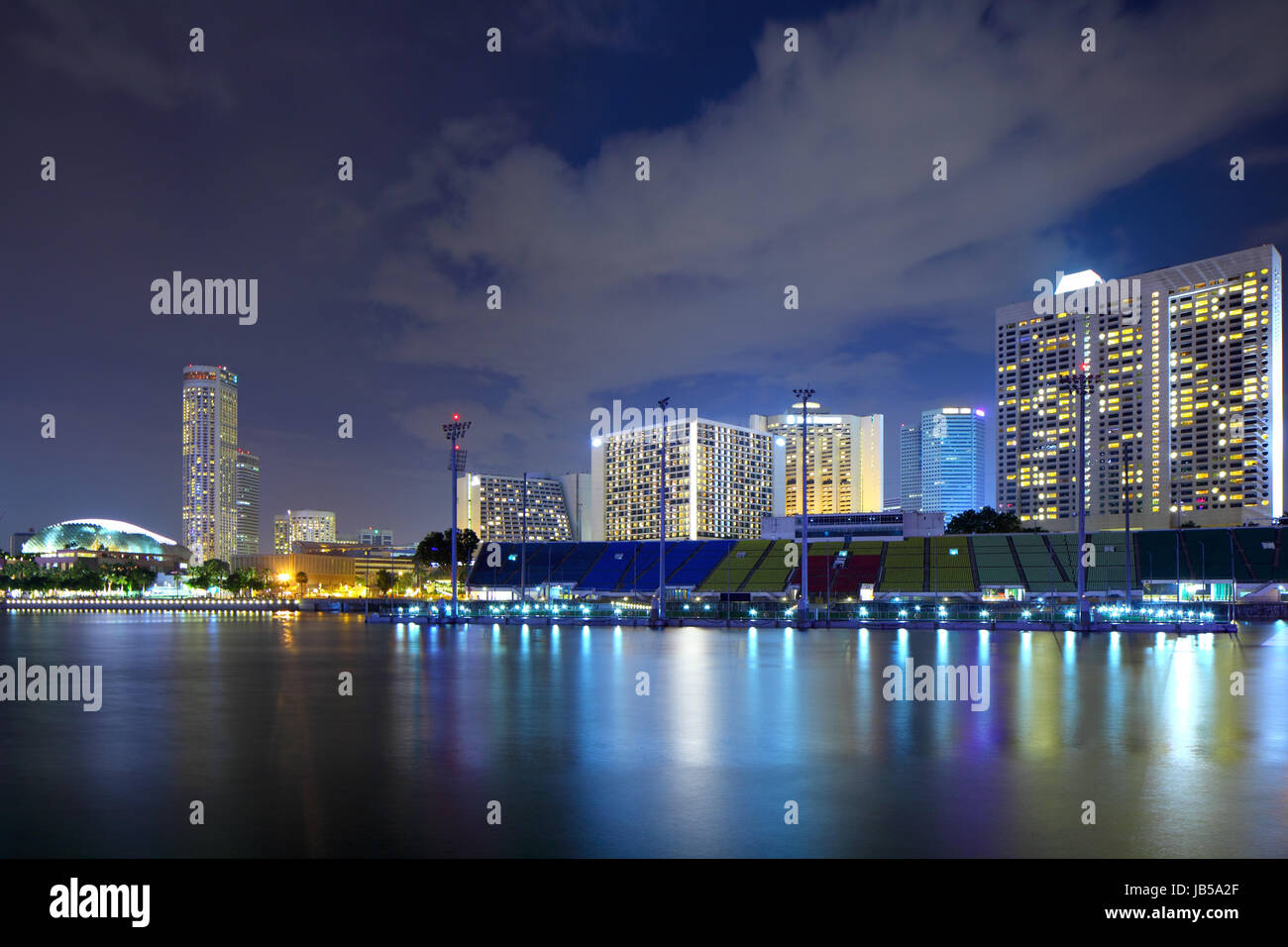 Singapore cityscape at night Stock Photo - Alamy
