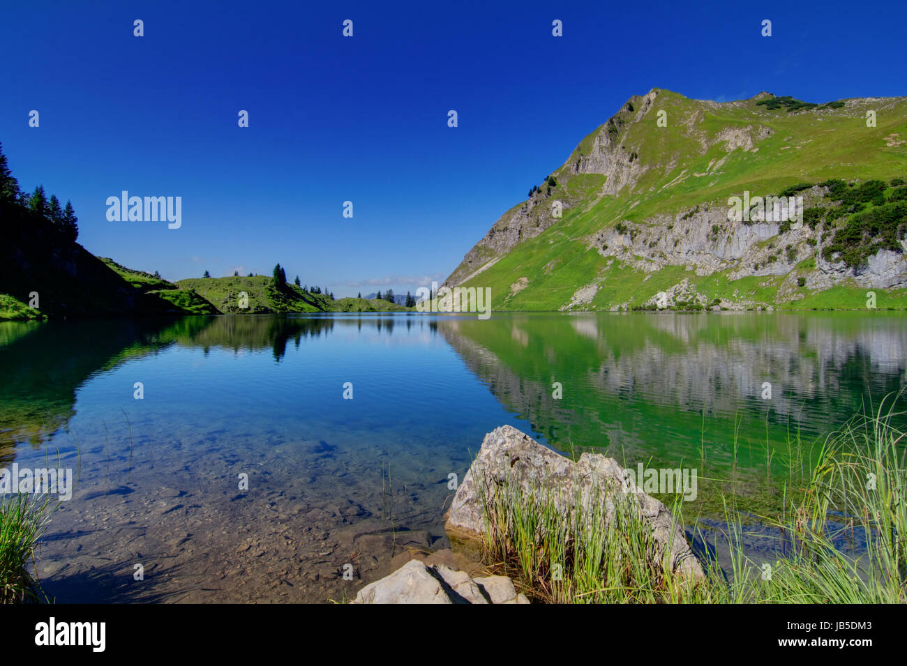 lake surface in the alps germany Stock Photo