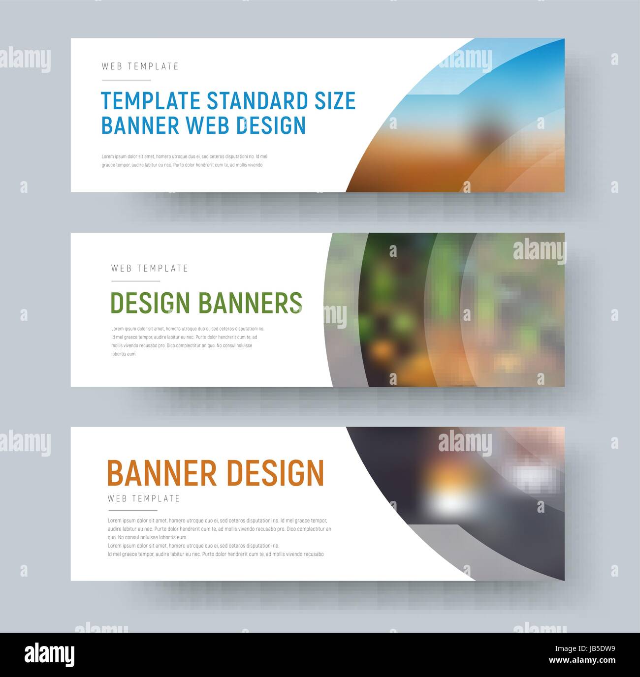 Design Of Standard White Web Banners With Space For Images And