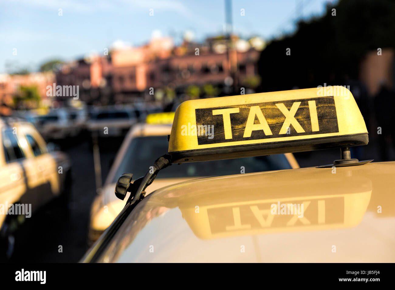 Taxi in einer marokanischen Stadt Stock Photo