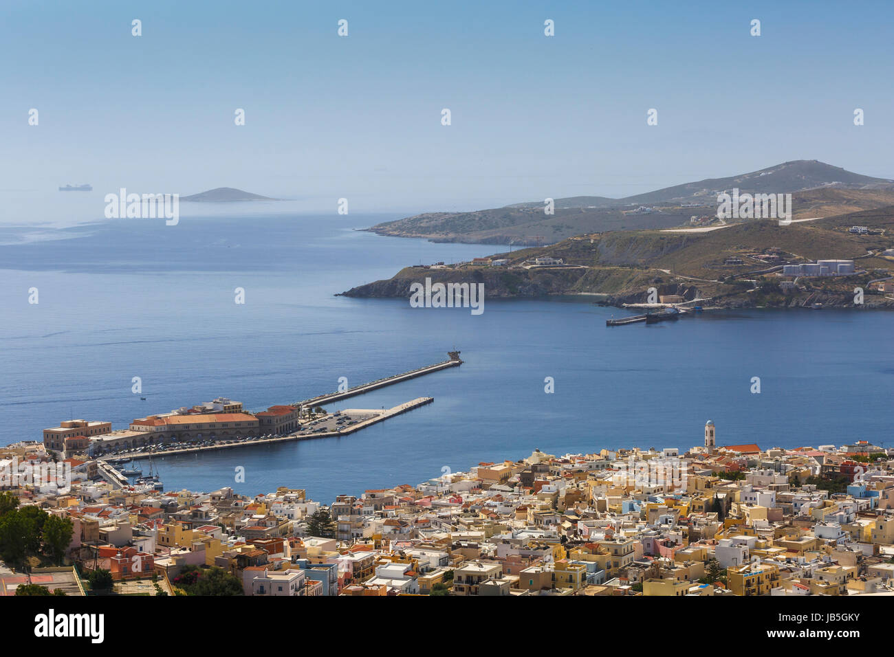 Ermoupoli port town syros hi-res stock photography and images - Alamy