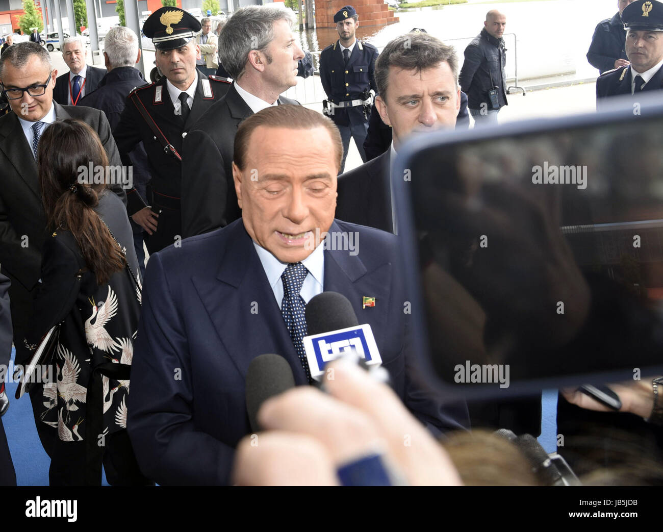 Silvio Berlusconi attending TUTTOFOOD 2017, the world food exhibition ...