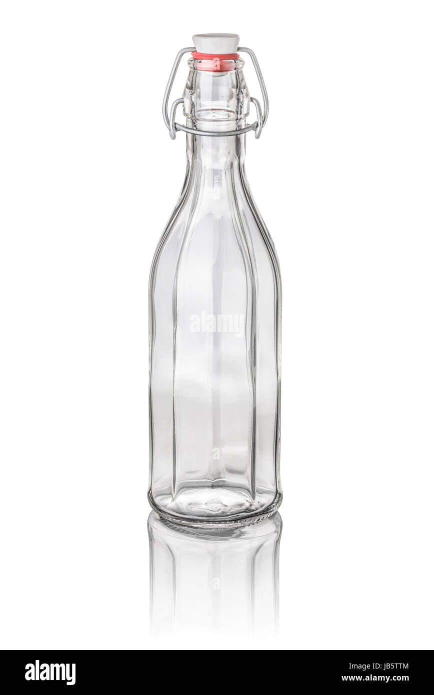 freigestellte zehneckige Flasche mit Bügelverschluss Stock Photo