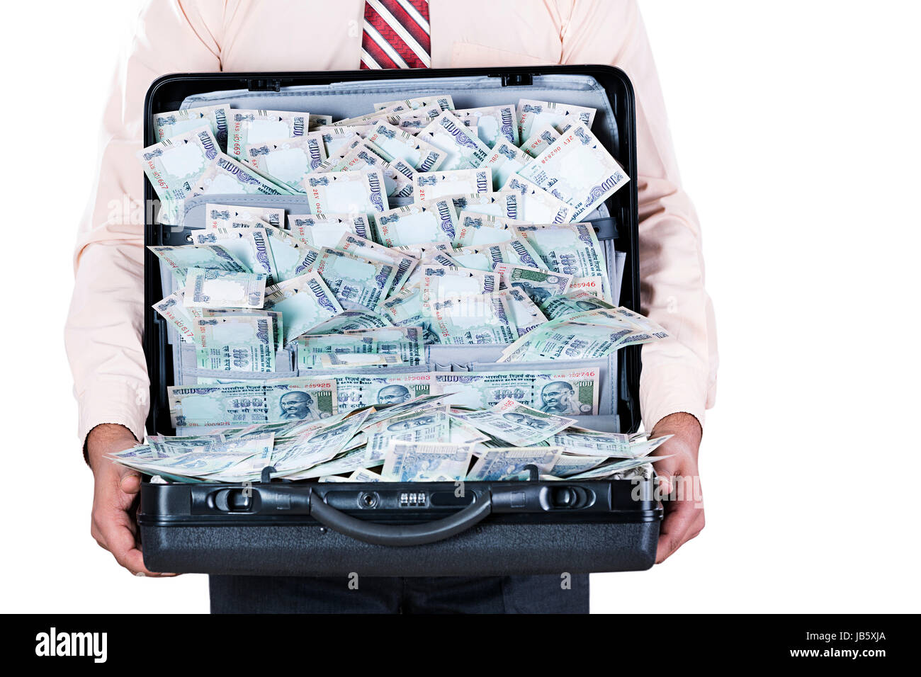 1 Businessman Holding Briefcase Showing Indian Rupees Currency ...