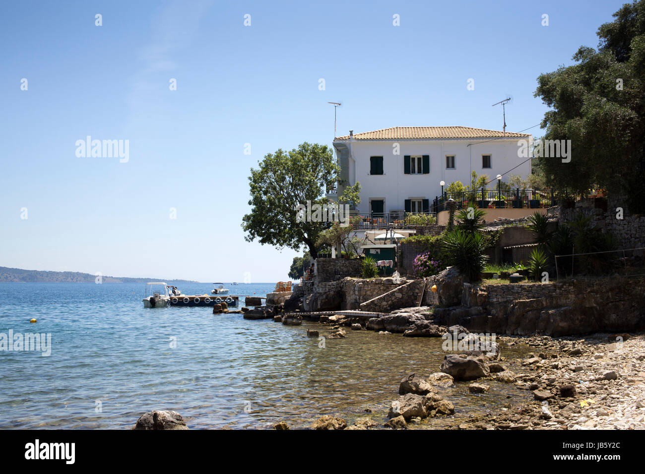 view of the White House, Kalami, Corfu, home of the Durrell family Stock Photo
