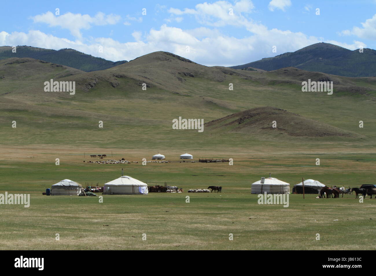 yurts and villages in the mongolian steppe Stock Photo - Alamy
