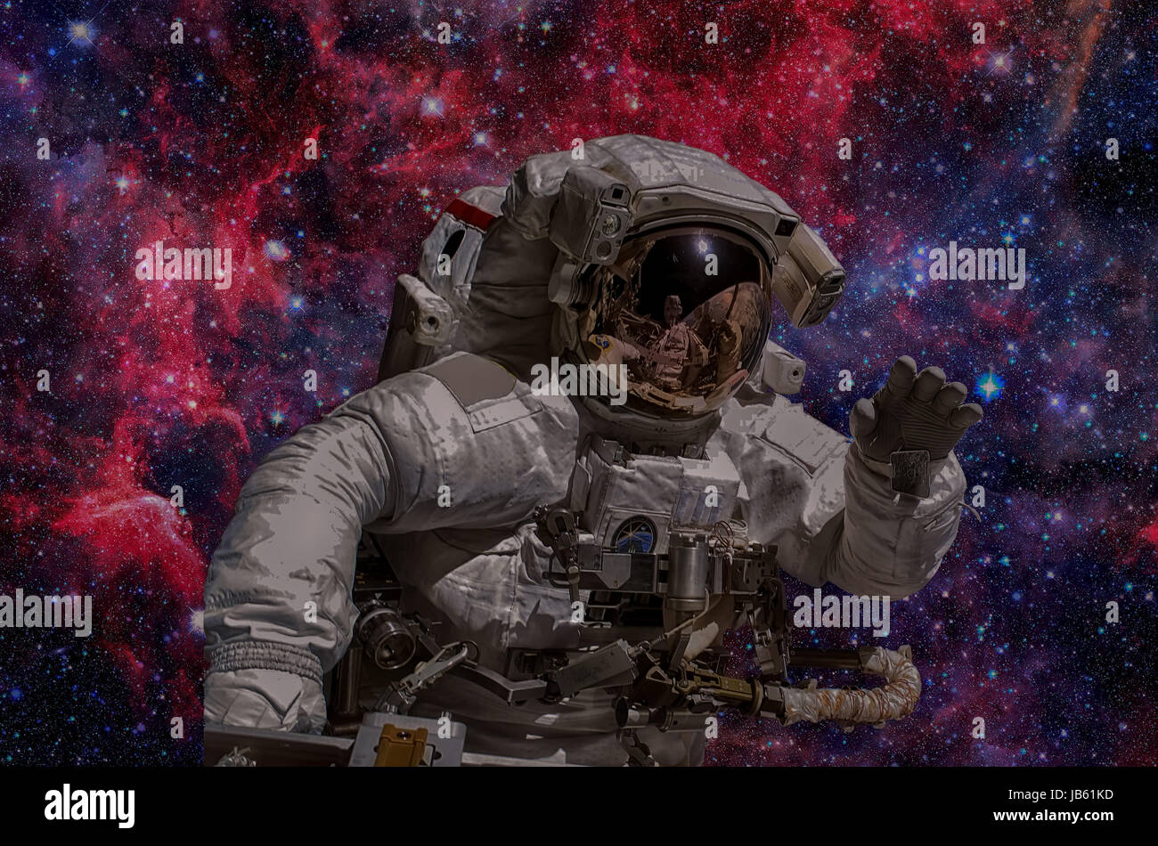 Astronaut in outer space. Elements of this image furnished by NASA. Stock Photo