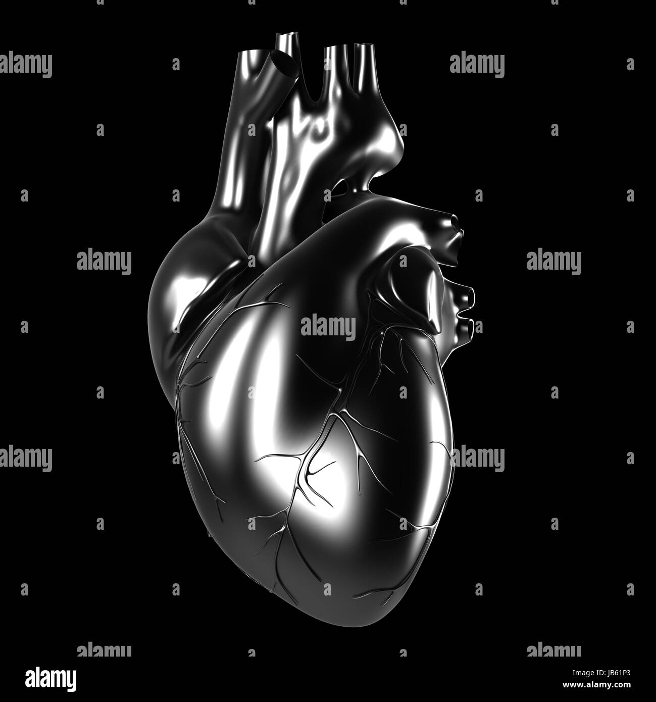 3d rendered illustration metal heart Stock Photo Alamy