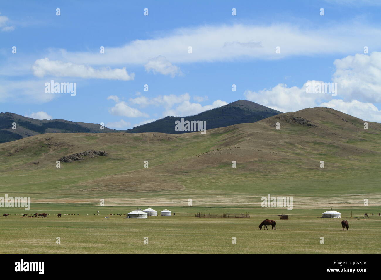 yurts and villages in the mongolian steppe Stock Photo - Alamy