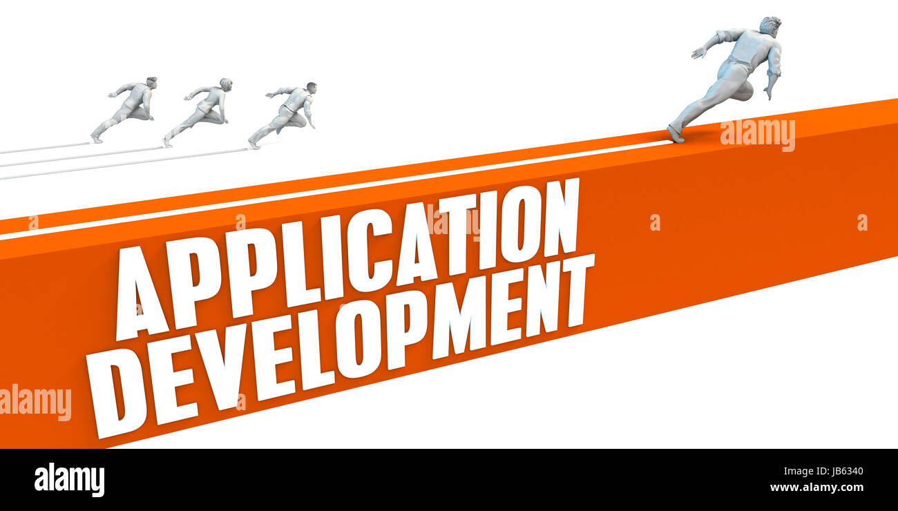 Application Development Express Lane with Business People Running Stock ...