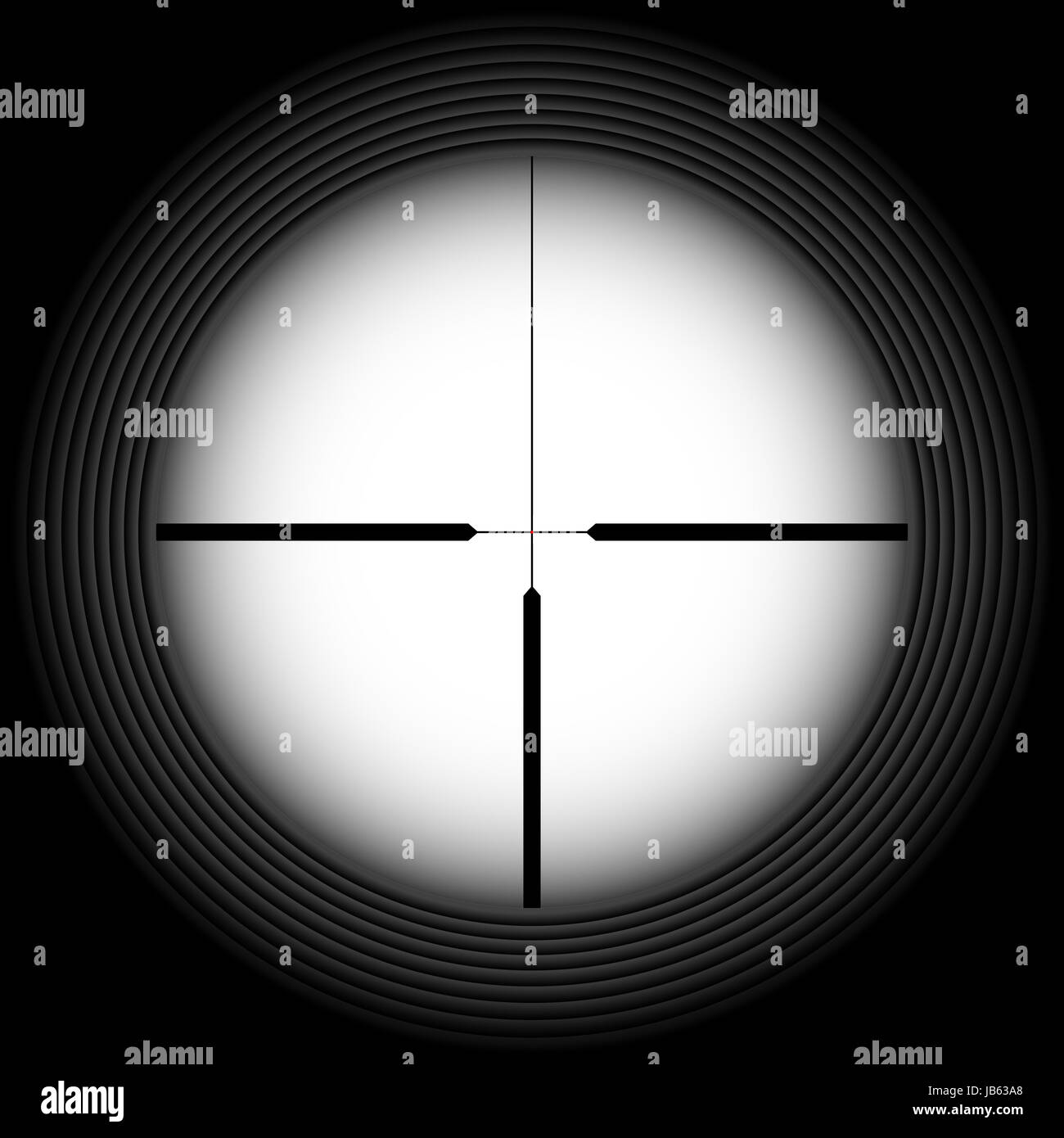 Black-and-white crosshair with blank space. Military and weapon Stock Photo
