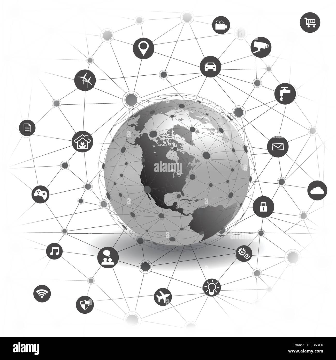 Internet technology Global network connection.Digital Network and data ...