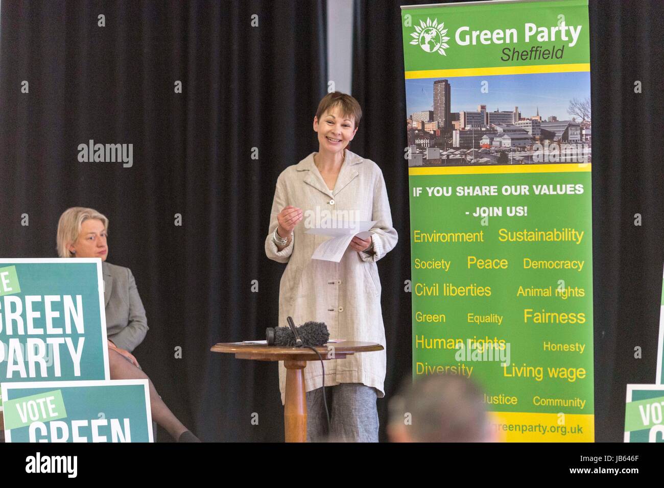 Judith Rutnam 2/6/2017 SHEFFIELD , UK. The Green Party at the Broomhall Centre in ...