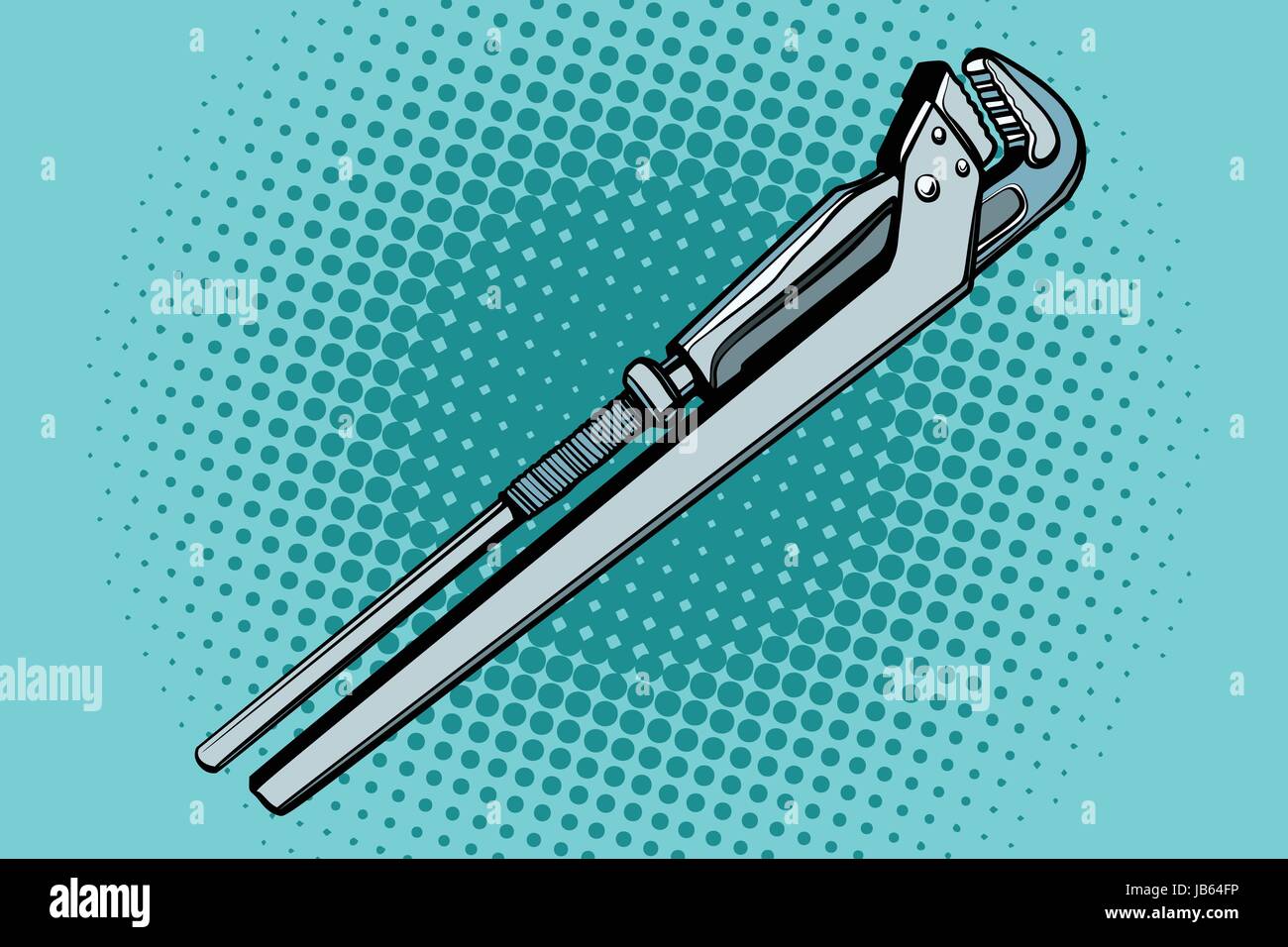 universal wrench, construction and repair tools. Pop art retro vector illustration Stock Vector